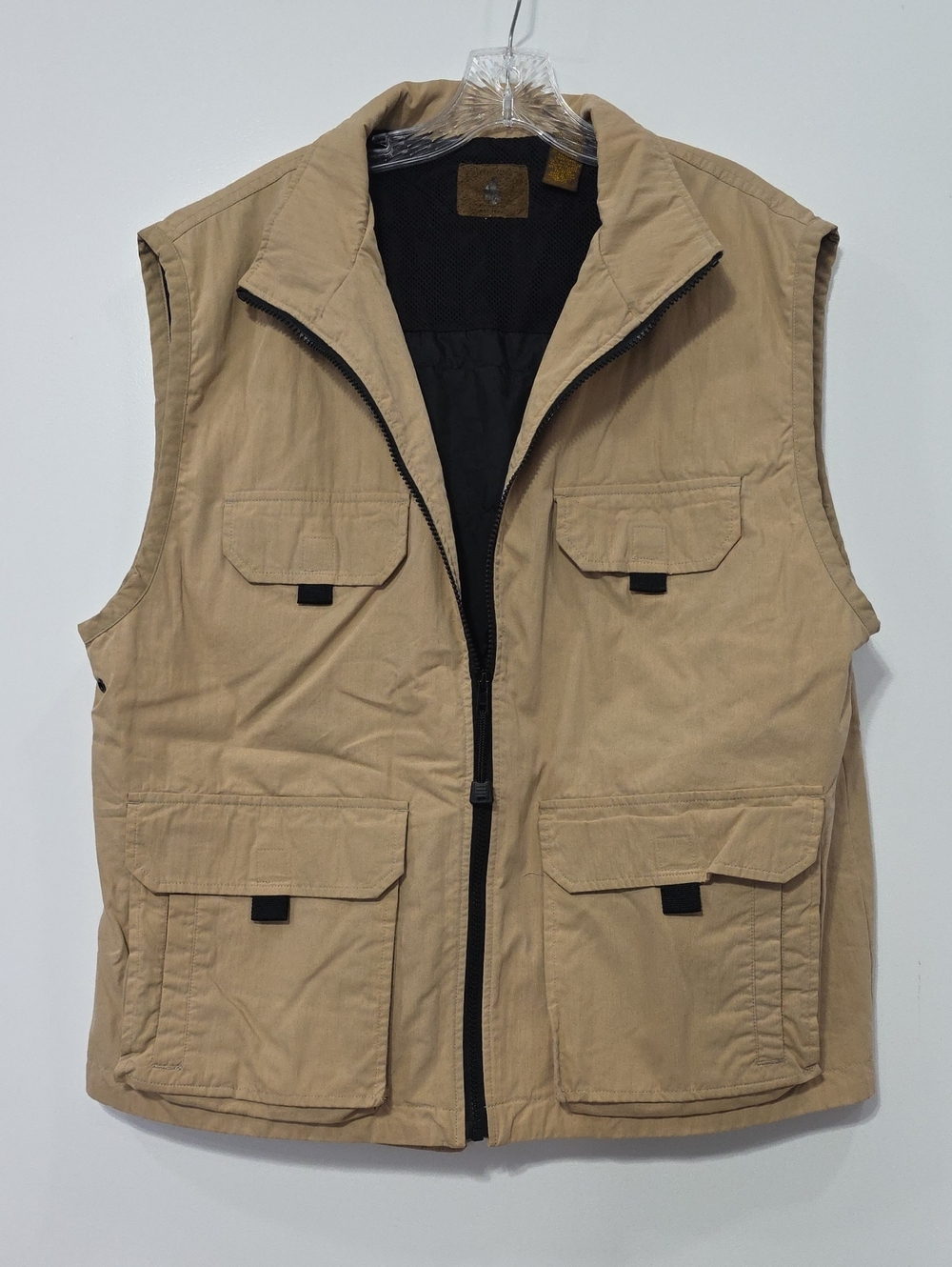 St. John's Bay Khaki Multi-Pocket Tactical Fishing Utility Vest Large T19